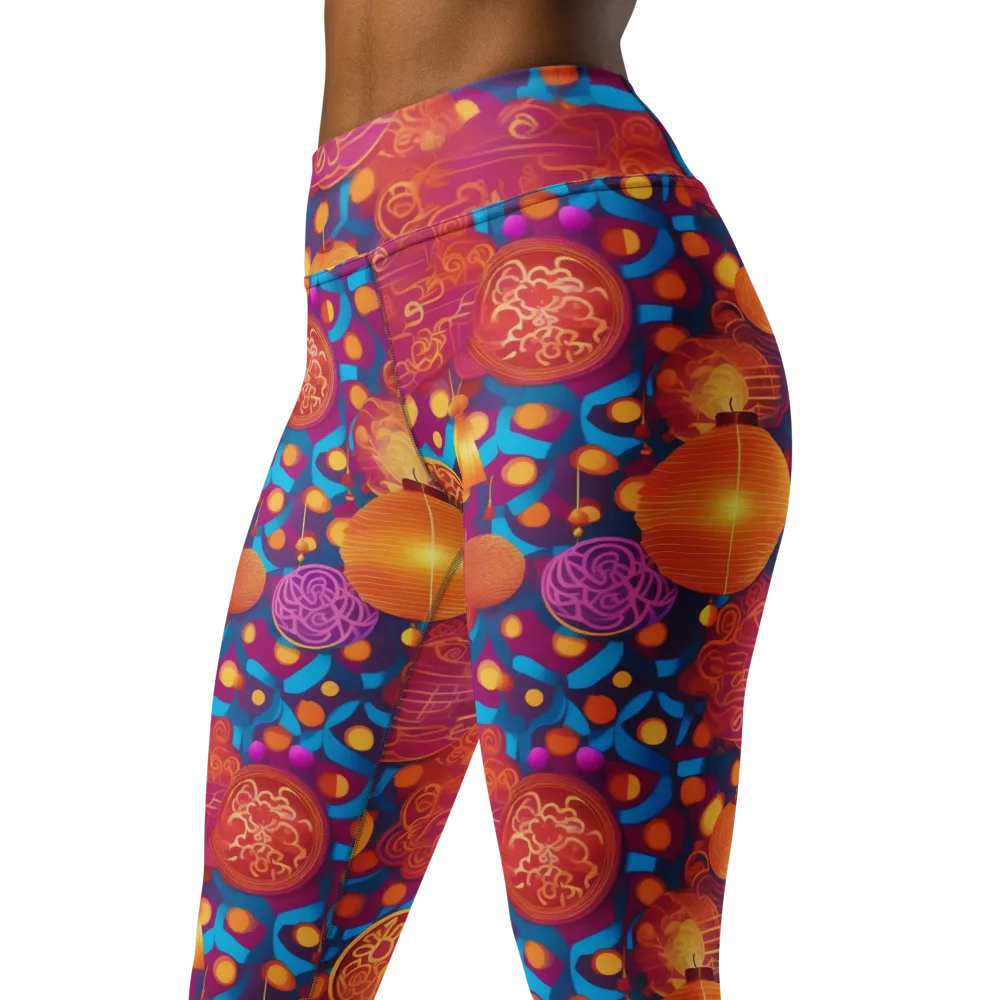 Lantern Carnival on Yoga Leggings — Left Front
