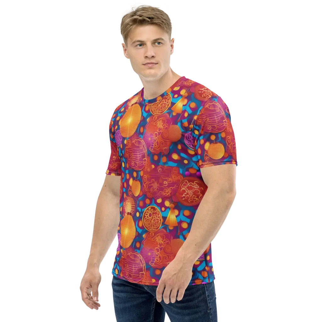 Lantern Carnival on Men's Crew Neck T-Shirt — Left
