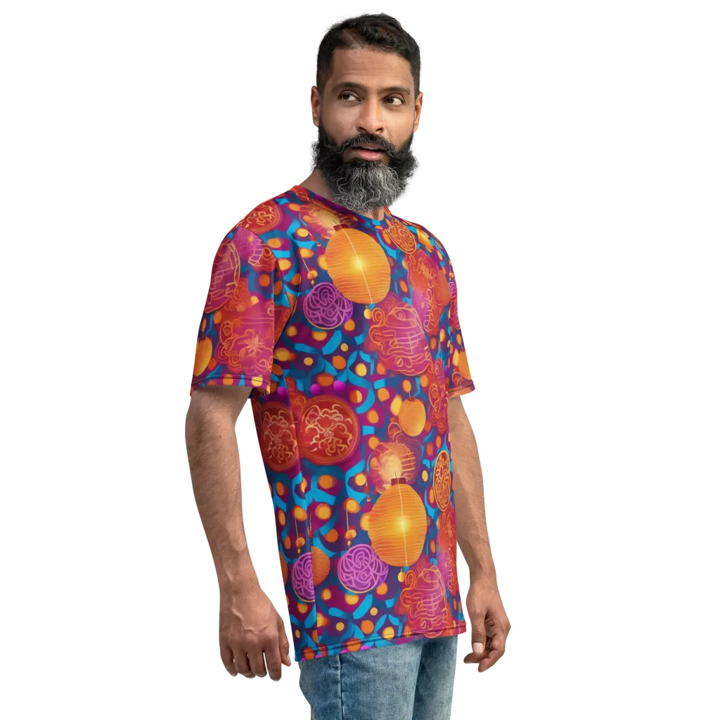 Lantern Carnival on Men's Crew Neck T-Shirt — Right