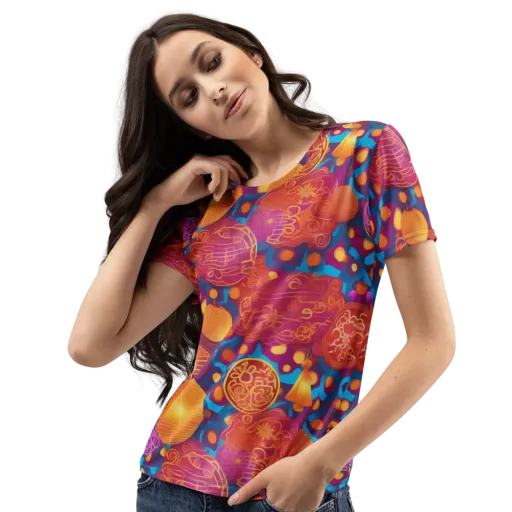 Lantern Carnival on a Women's Crew Neck T-Shirt