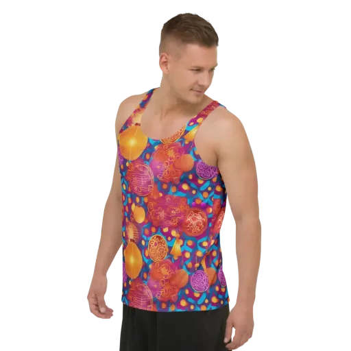 Lantern Carnival on a Men's Tank Top