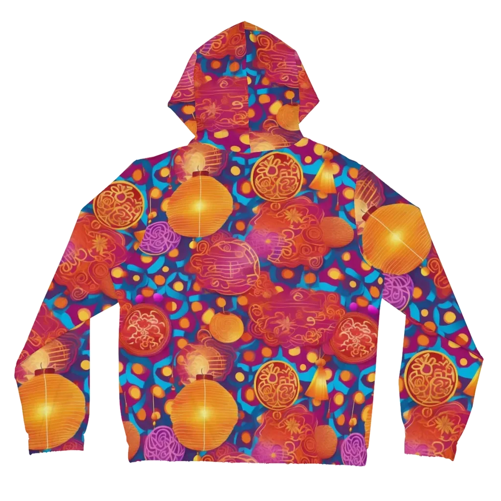 Lantern Carnival on Women's Full-Zip Hoodie — Back
