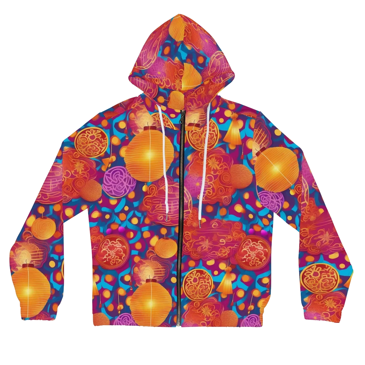 Lantern Carnival on Women's Full-Zip Hoodie — Front