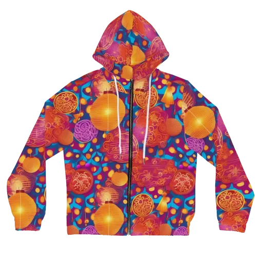 Lantern Carnival on a Women's Full-Zip Hoodie