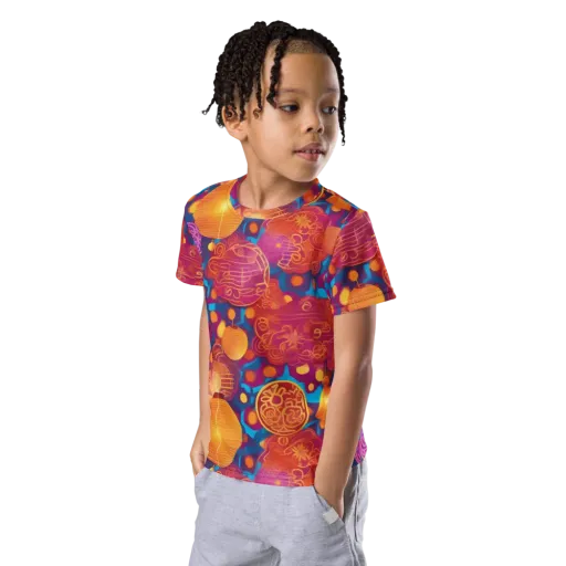 Lantern Carnival on a Kids Crew Neck T-Shirt