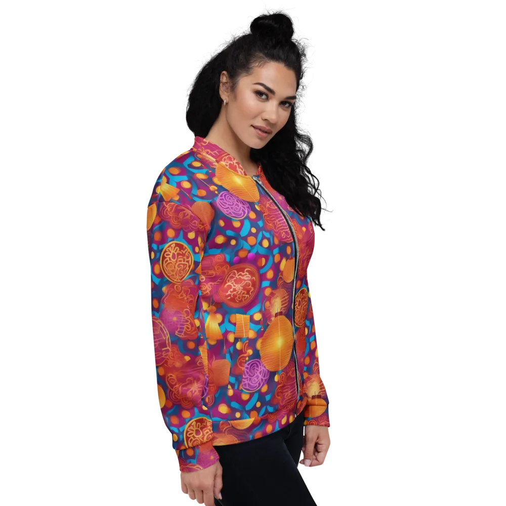 Lantern Carnival on Bomber Jacket — Right