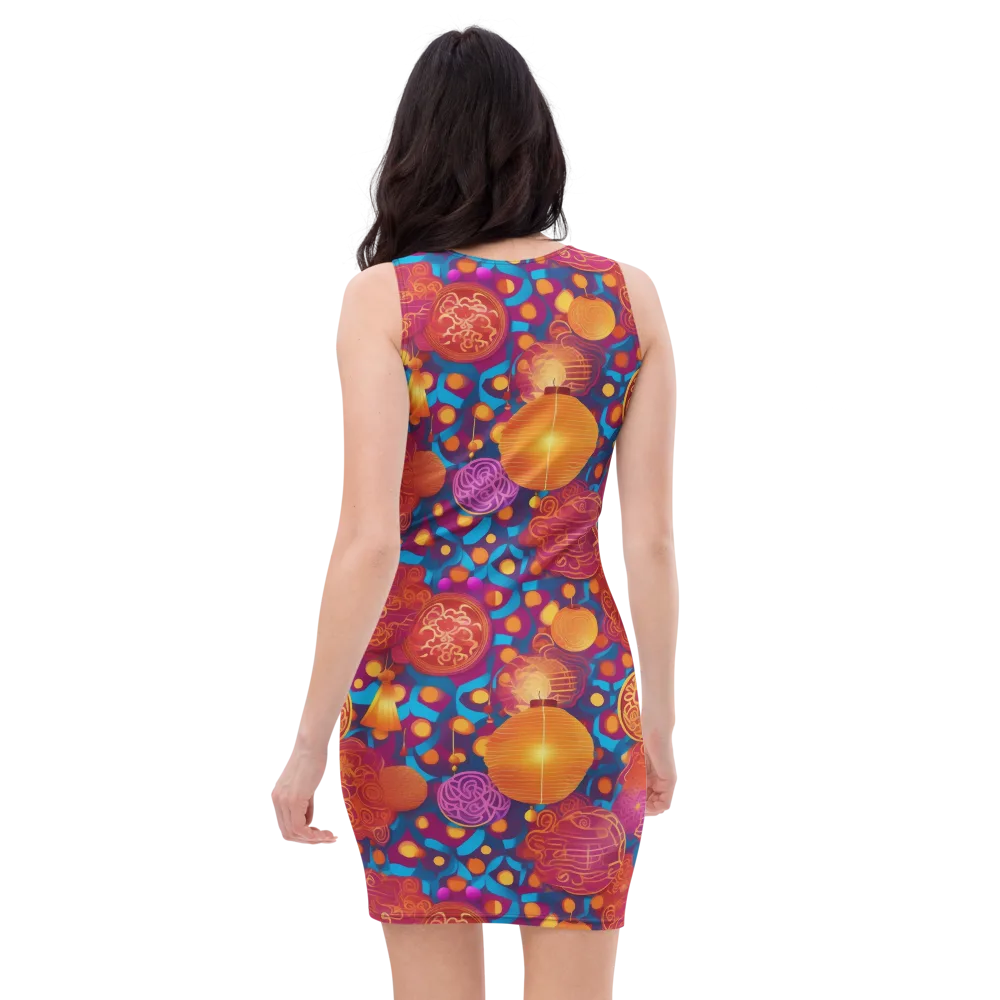 Lantern Carnival on Bodycon Dress — Back