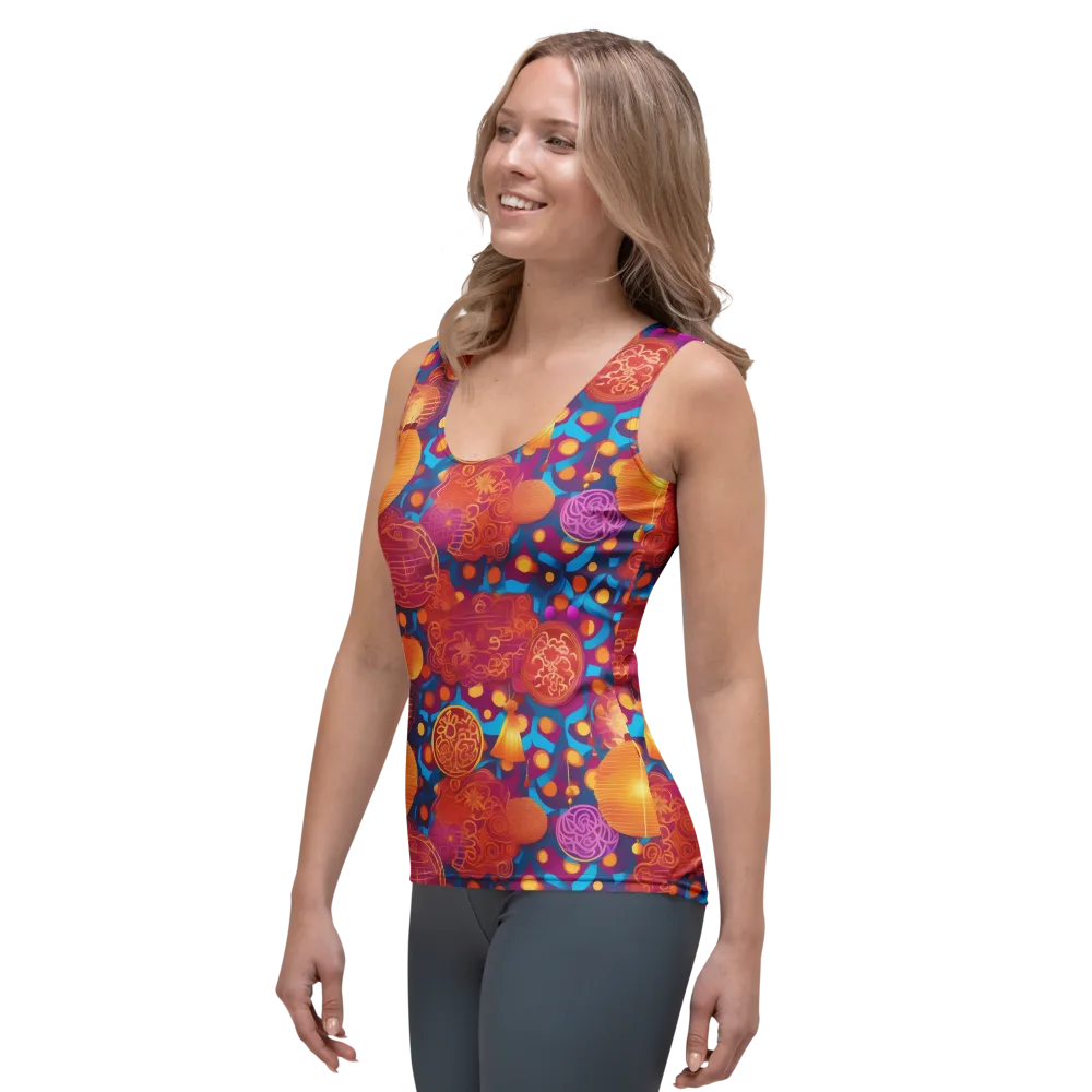 Lantern Carnival on Women's Tank Top — Left Front