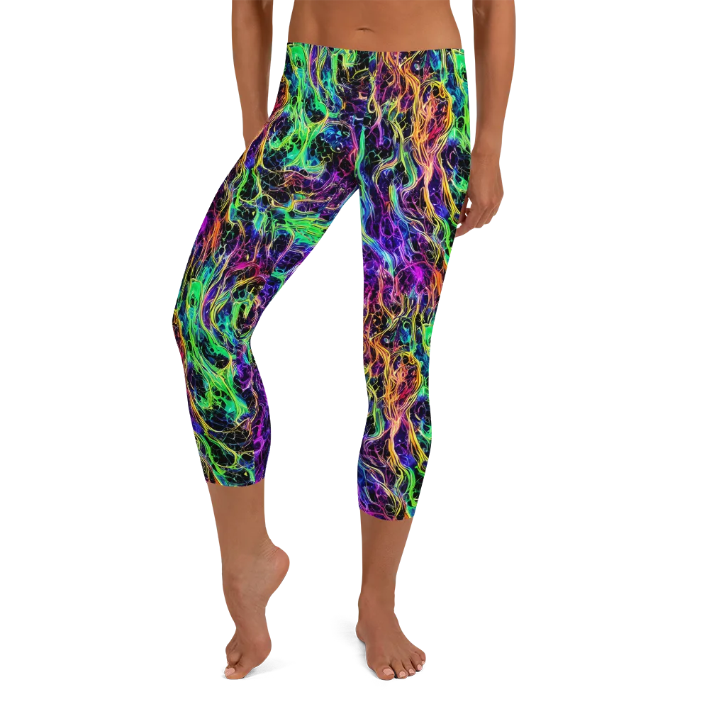 Nightwave Riot on Capri Leggings — Front