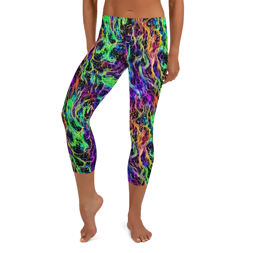 Nightwave Riot on Capri Leggings — Front