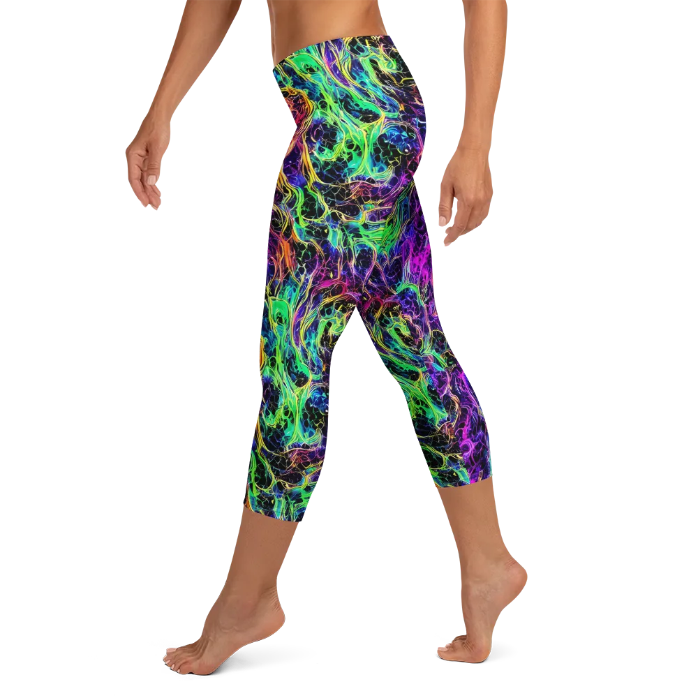 Nightwave Riot on Capri Leggings — Left