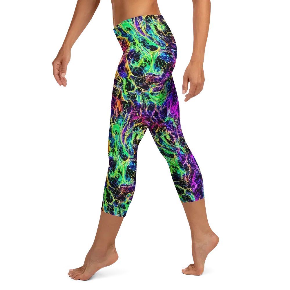 Nightwave Riot on Capri Leggings — Left