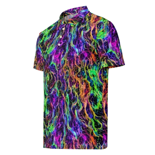 Nightwave Riot on a Men's Slim Fit Polo Shirt