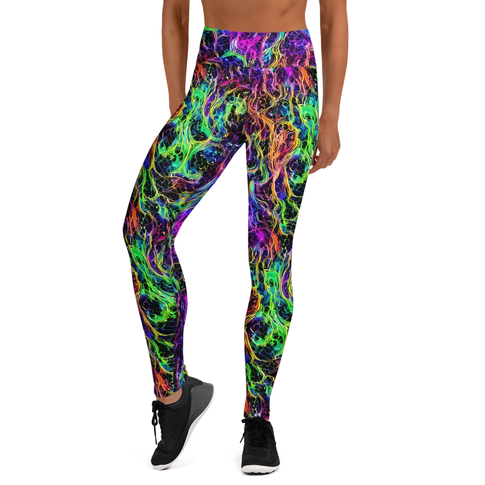 Nightwave Riot on Yoga Leggings — Front