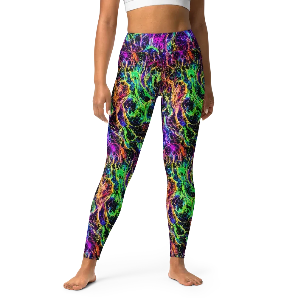 Nightwave Riot on Yoga Leggings — Front
