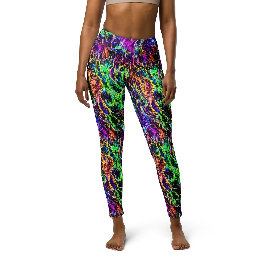 Nightwave Riot on Yoga Leggings — Front