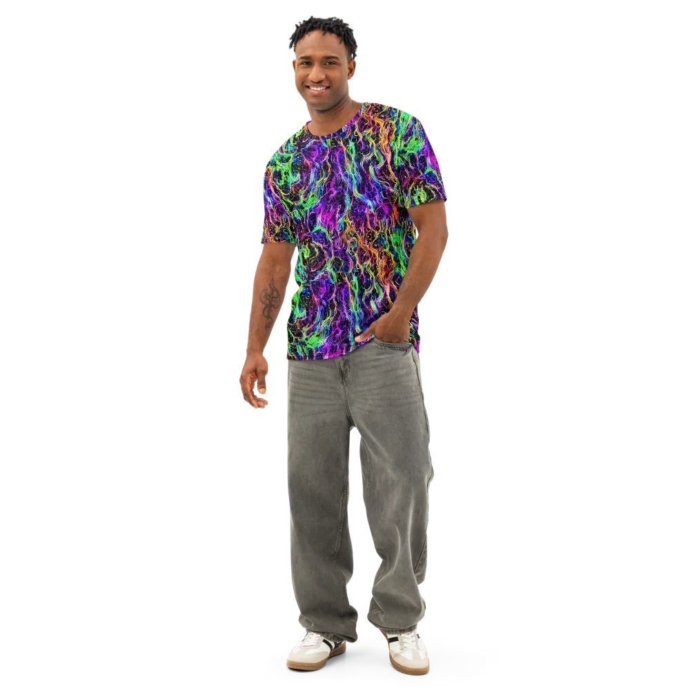 Nightwave Riot on Men's Cotton Crew Neck T-Shirt — Front