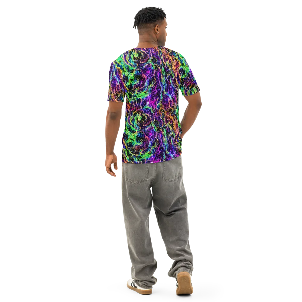 Nightwave Riot on Men's Cotton Crew Neck T-Shirt — Back