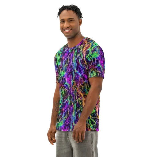 Nightwave Riot on a Men's Cotton Crew Neck T-Shirt