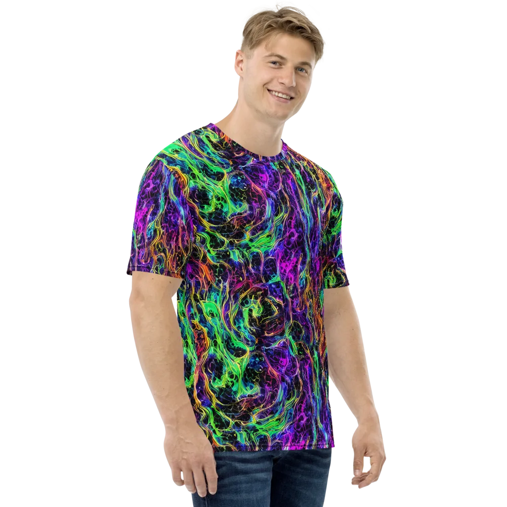 Nightwave Riot on Men's Crew Neck T-Shirt — Right