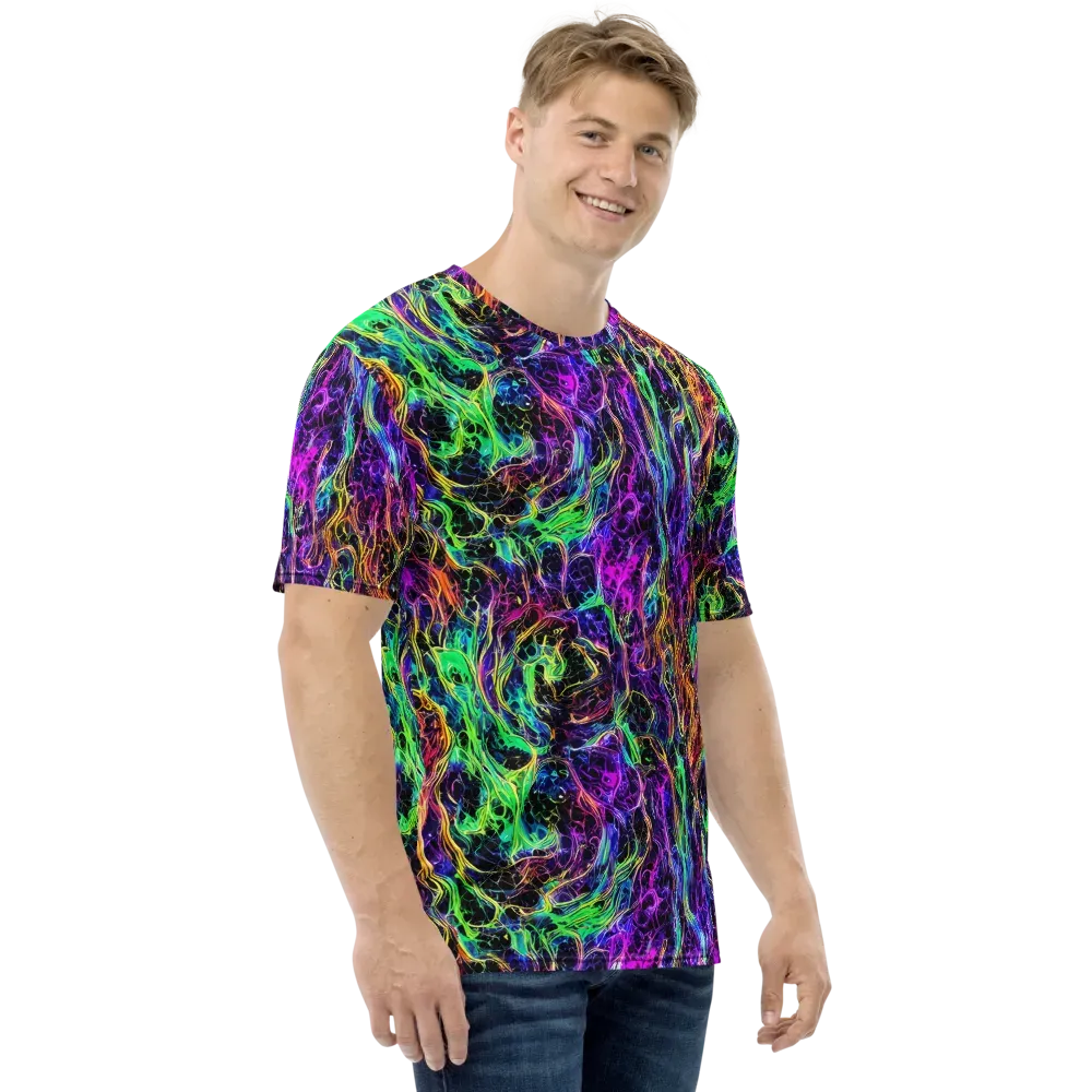 Nightwave Riot on Men's Crew Neck T-Shirt — Right