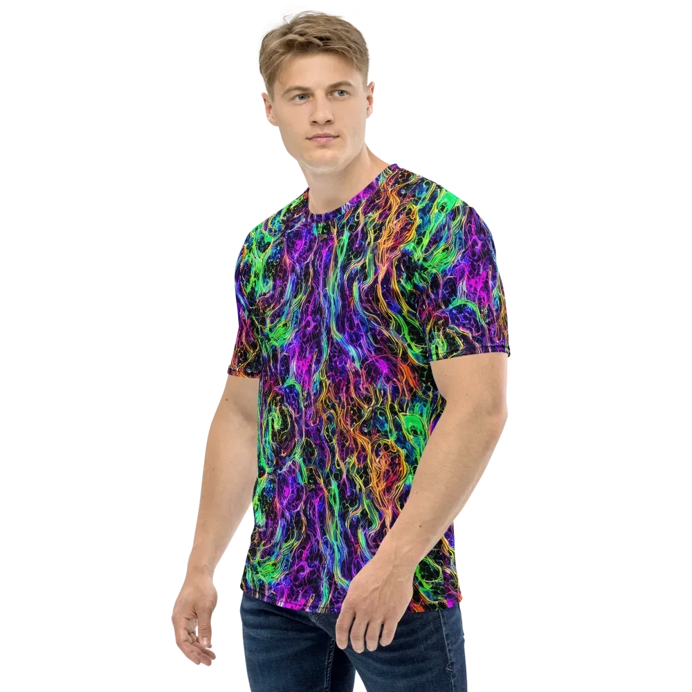 Nightwave Riot on Men's Crew Neck T-Shirt — Left