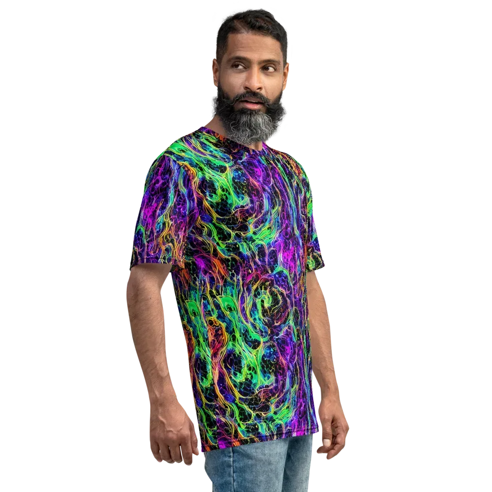 Nightwave Riot on Men's Crew Neck T-Shirt — Right