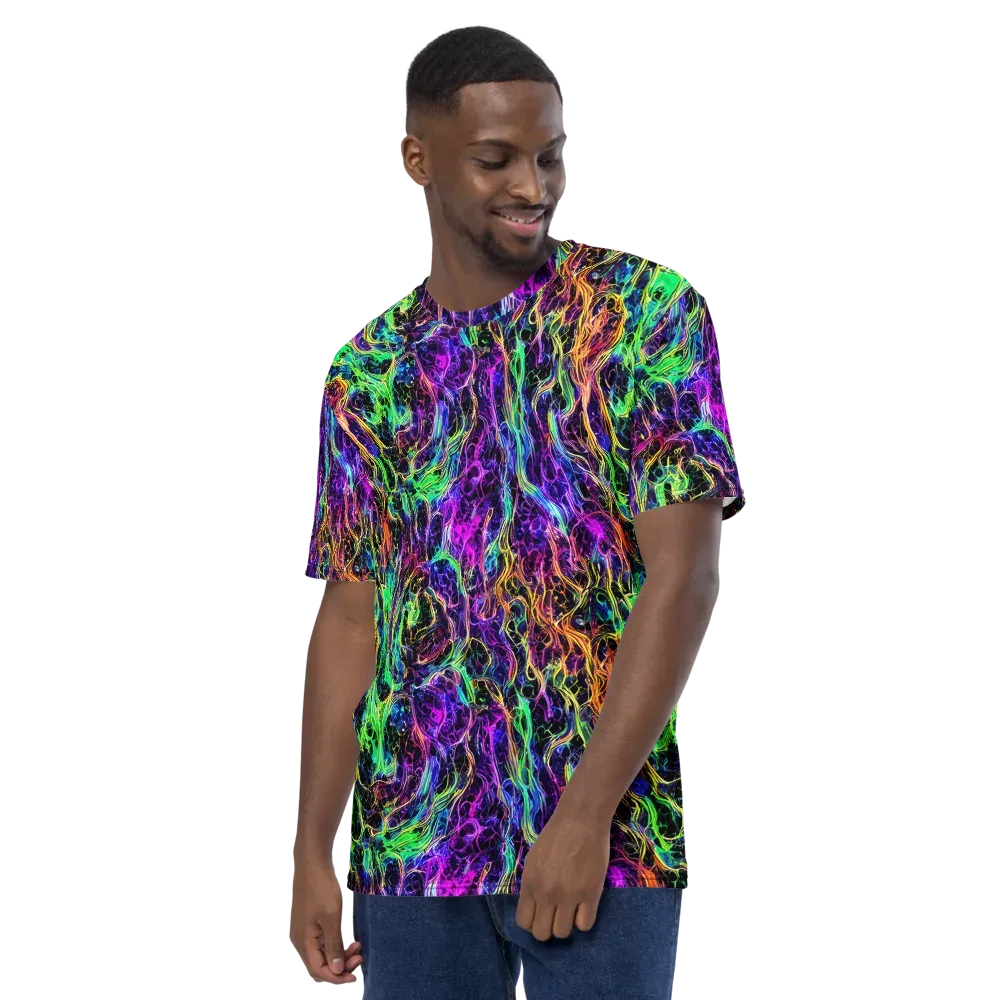Nightwave Riot on Men's Crew Neck T-Shirt — Left