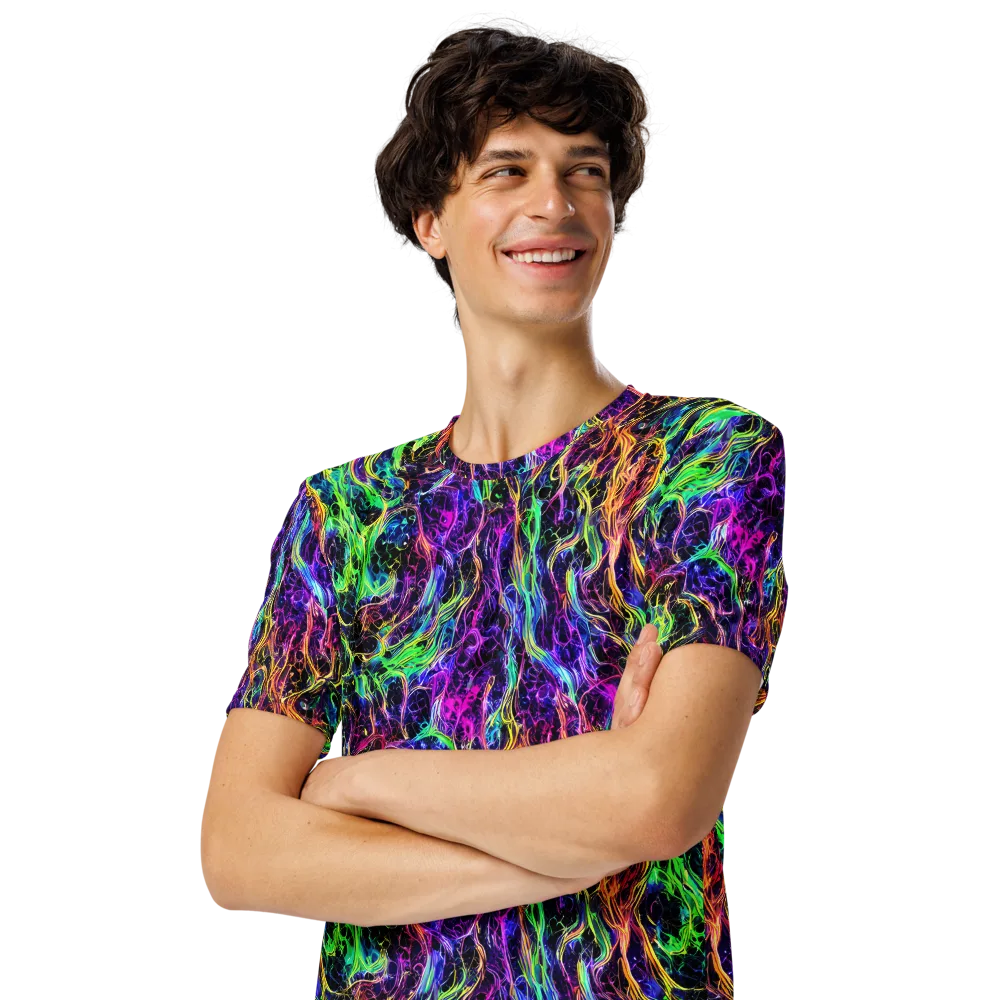 Nightwave Riot on Men's Crew Neck T-Shirt — Left Front
