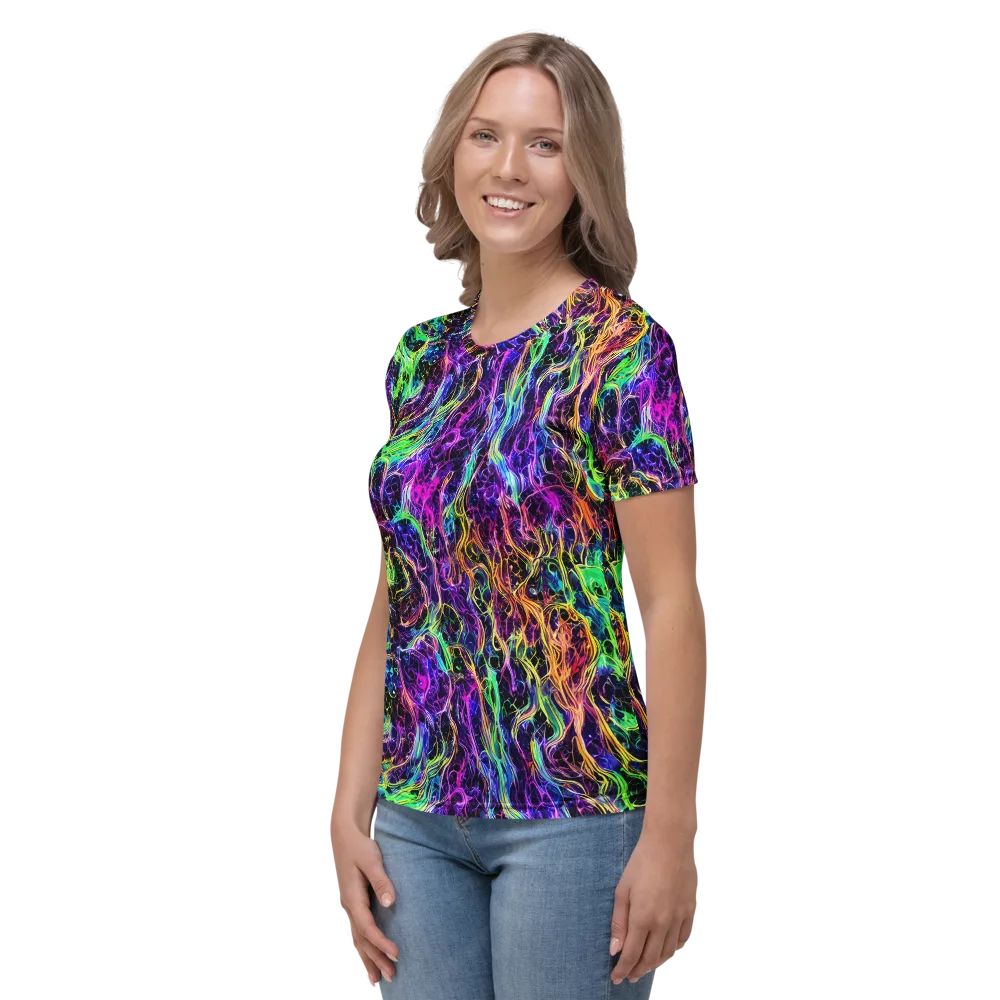 Nightwave Riot on Women's Crew Neck T-Shirt — Left