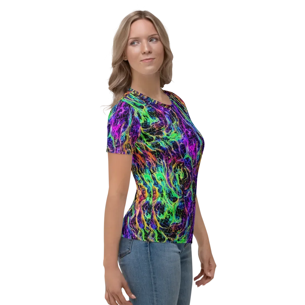 Nightwave Riot on Women's Crew Neck T-Shirt — Right