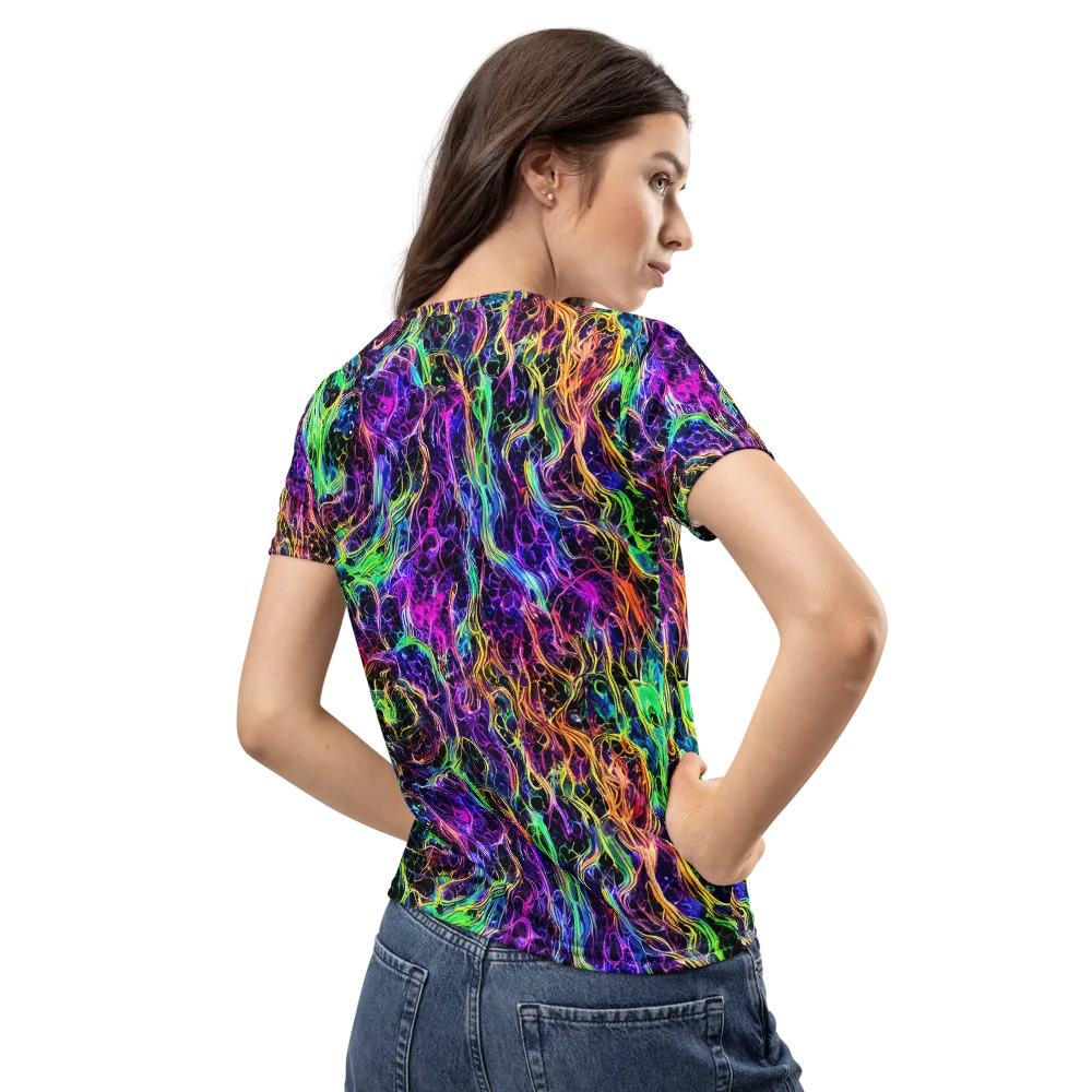 Nightwave Riot on Women's Crew Neck T-Shirt — Back