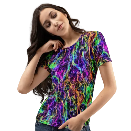 Nightwave Riot on a Women's Crew Neck T-Shirt