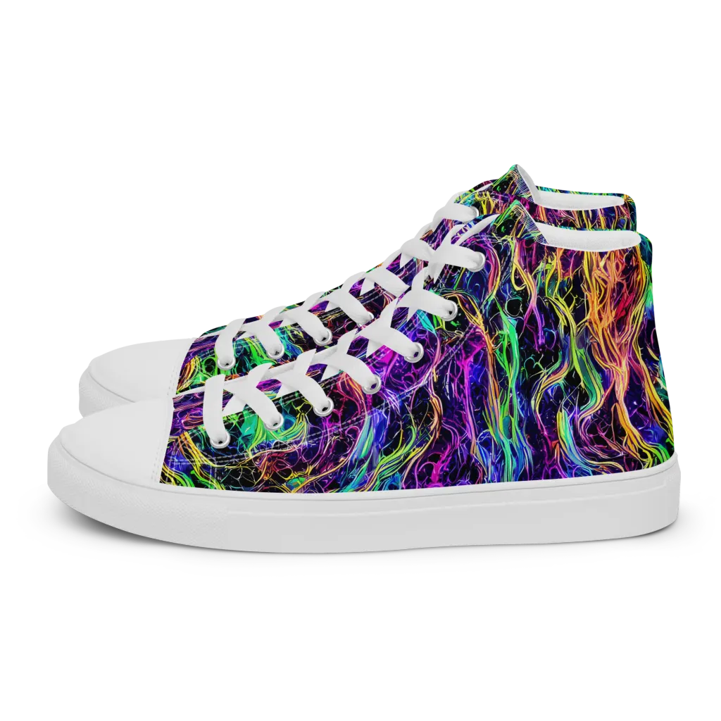 Nightwave Riot on Women's High Top Canvas Shoes — Left