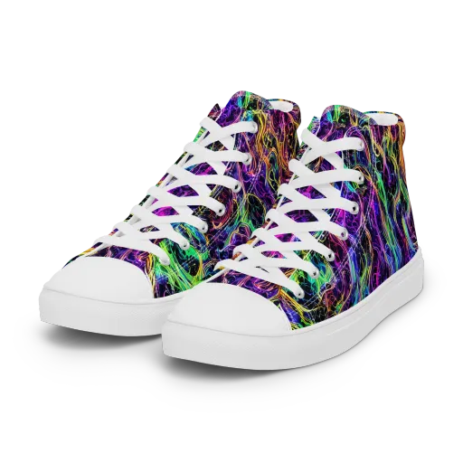 Nightwave Riot on a Women's High Top Canvas Shoes