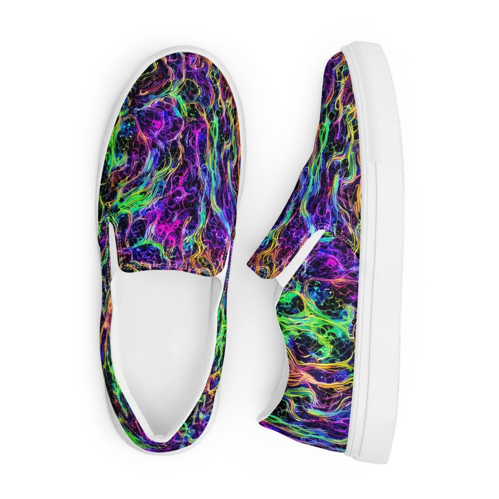 Nightwave Riot on Men's Slip-On Canvas Shoes — Front