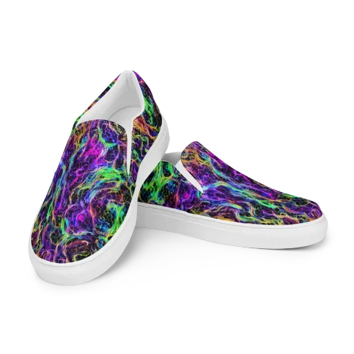 Nightwave Riot on a Women's Slip-On Canvas Shoes