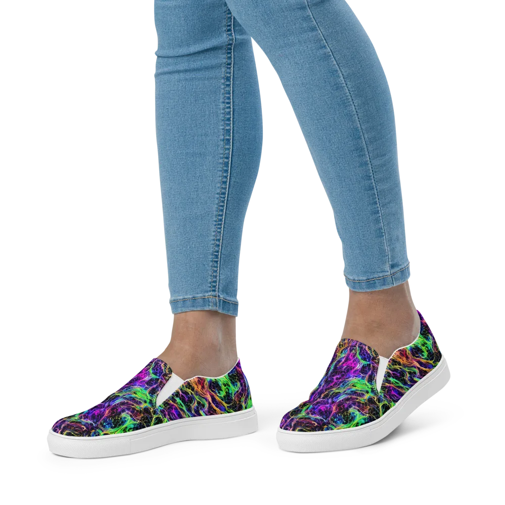 Nightwave Riot on Women's Slip-On Canvas Shoes — Front