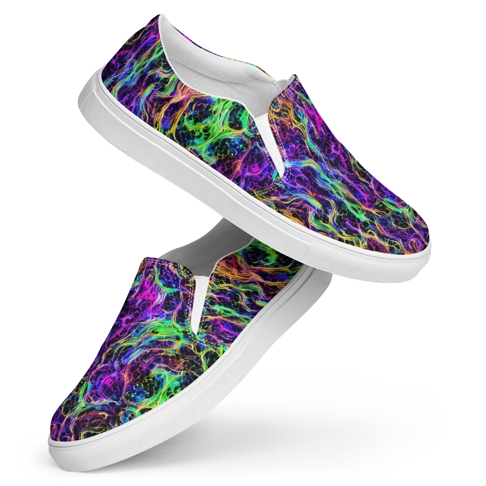 Nightwave Riot on Women's Slip-On Canvas Shoes — Front