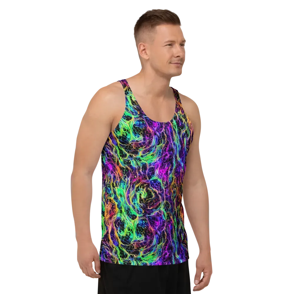 Nightwave Riot on Men's Tank Top — Right Front