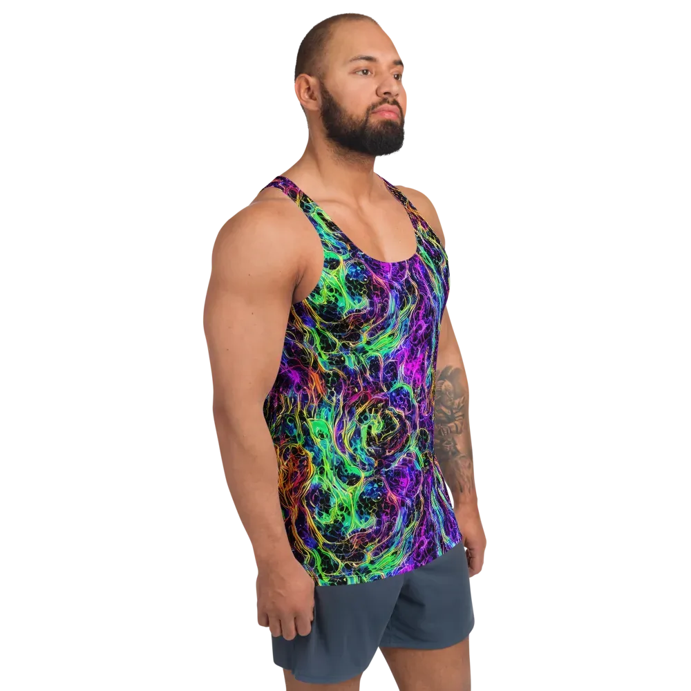 Nightwave Riot on Men's Tank Top — Right Front