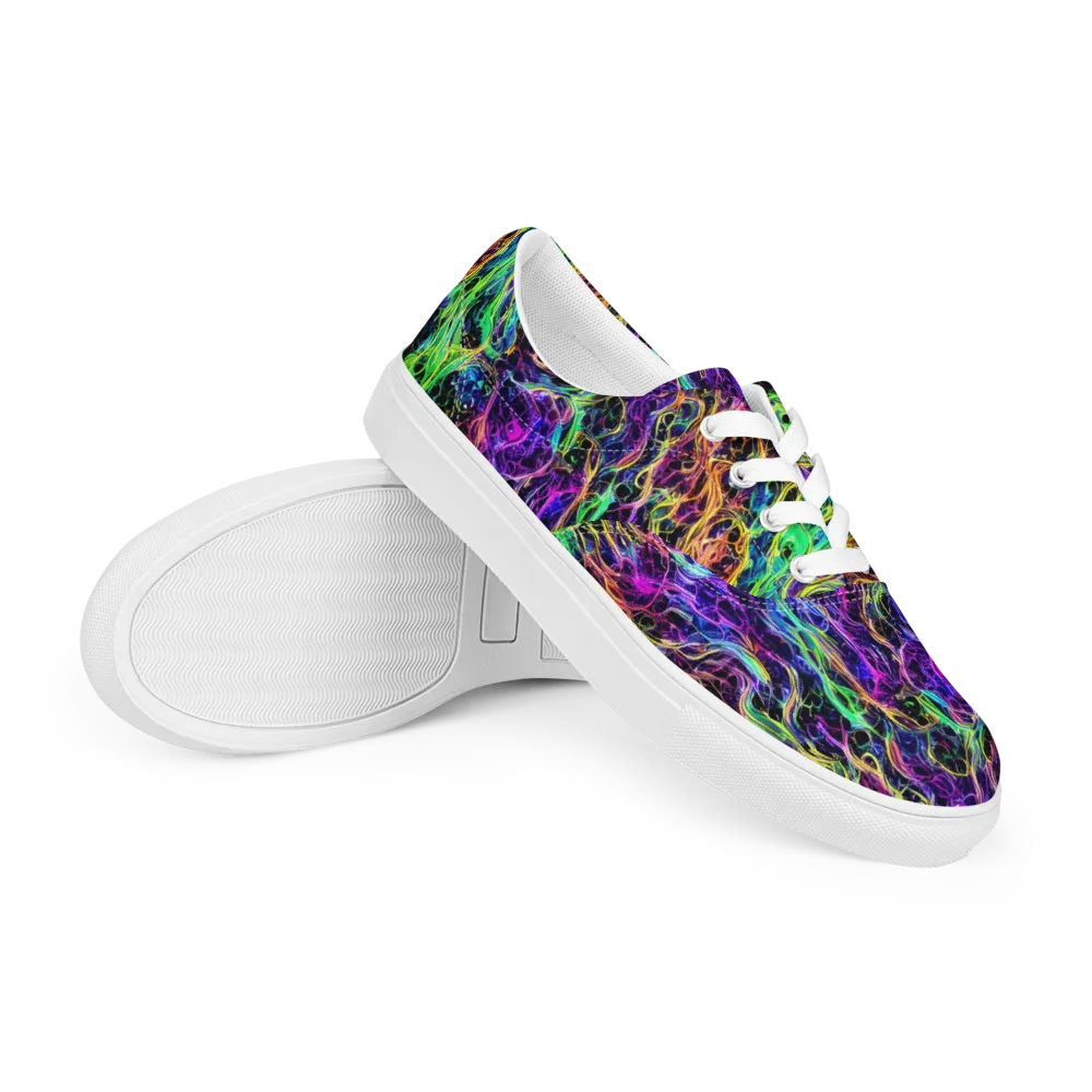 Nightwave Riot on Men's Lace-Up Canvas Shoes — Right Front