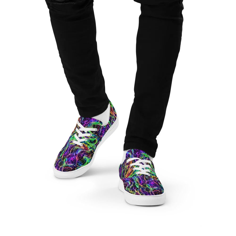 Nightwave Riot on Men's Lace-Up Canvas Shoes — Front
