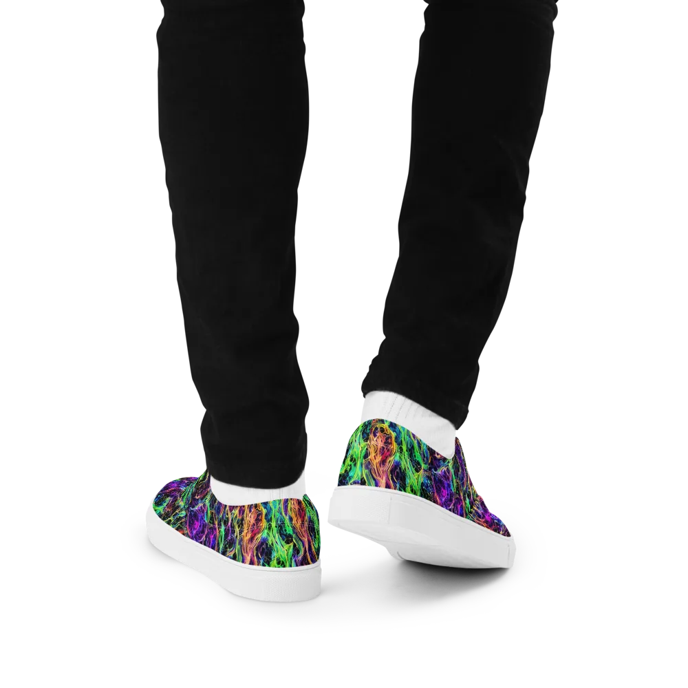 Nightwave Riot on Men's Lace-Up Canvas Shoes — Back