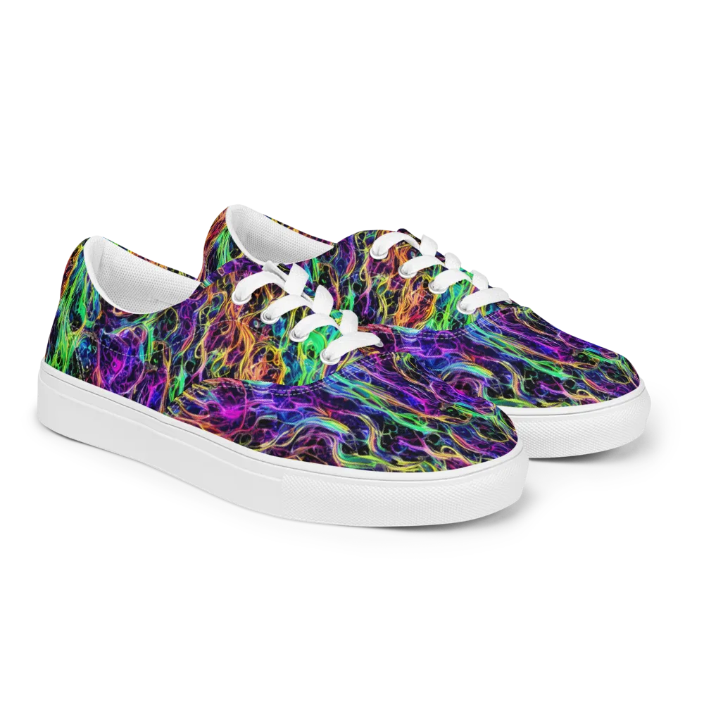 Nightwave Riot on Men's Lace-Up Canvas Shoes — Right Front