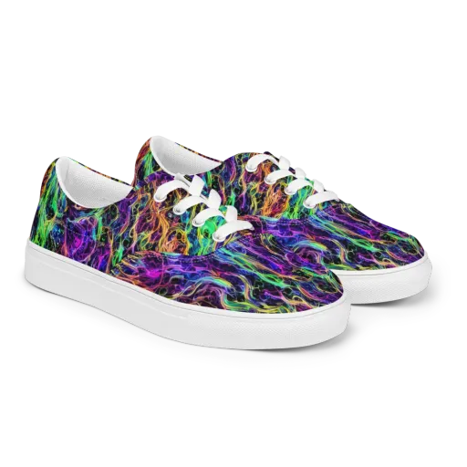 Nightwave Riot on a Men's Lace-Up Canvas Shoes