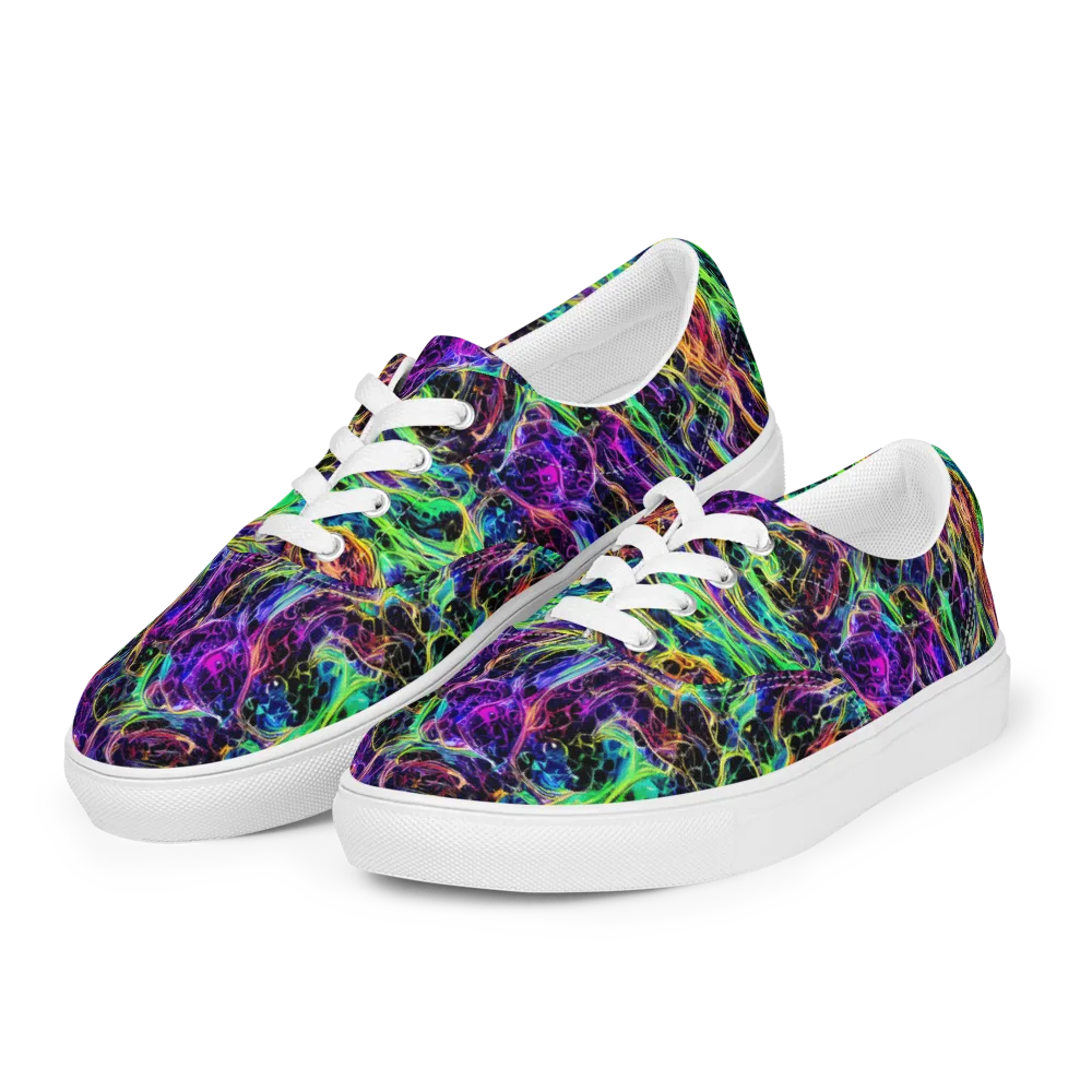 Nightwave Riot on Men's Lace-Up Canvas Shoes — Left Front