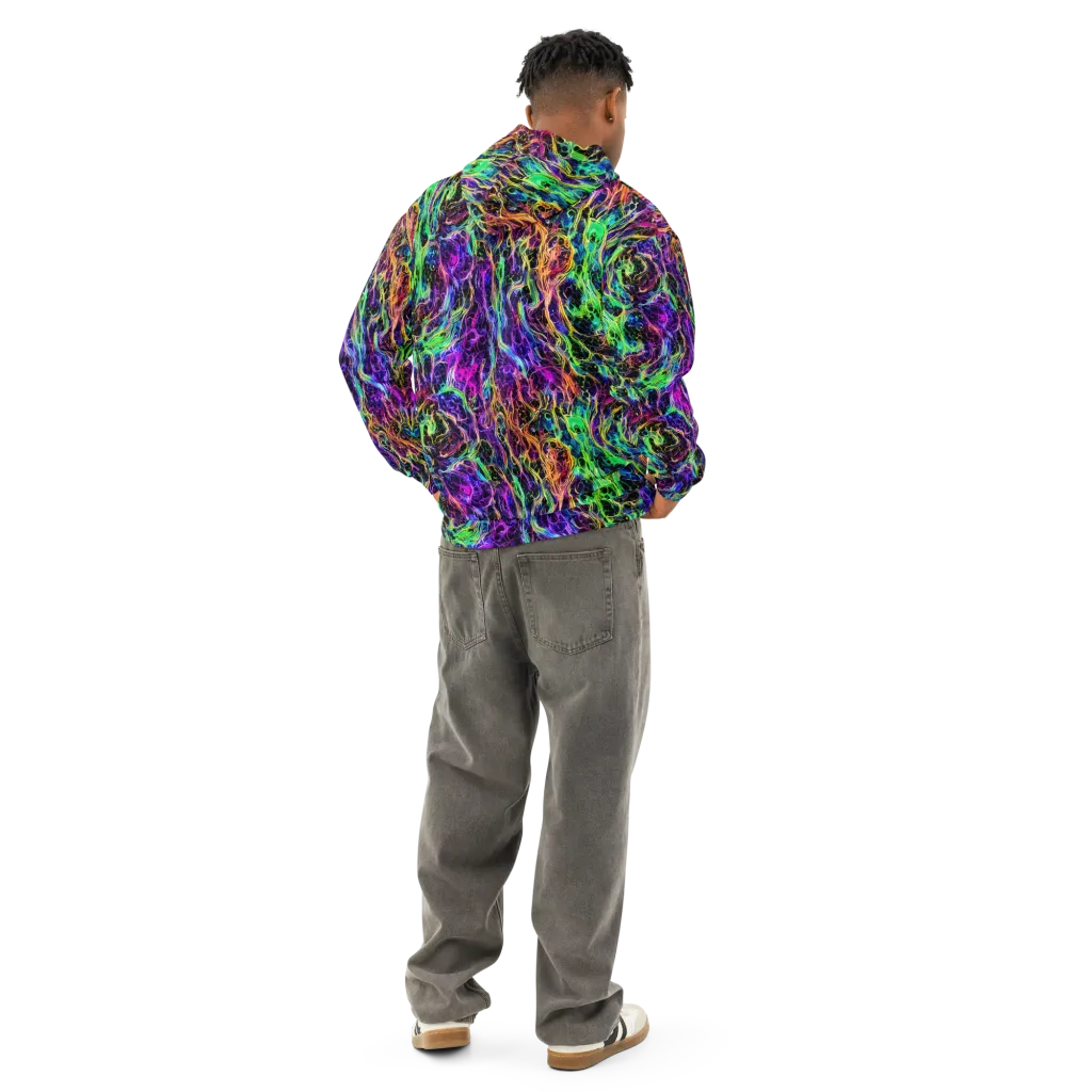 Nightwave Riot on Cotton Hoodie — Back