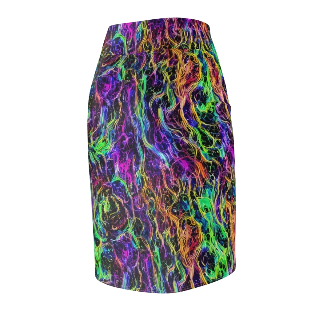 Nightwave Riot on Pencil Skirt — Back Side
