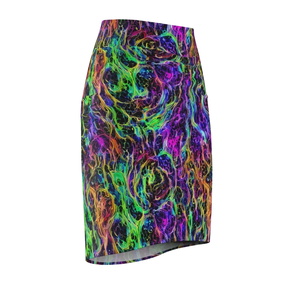 Nightwave Riot on Pencil Skirt — Front Side